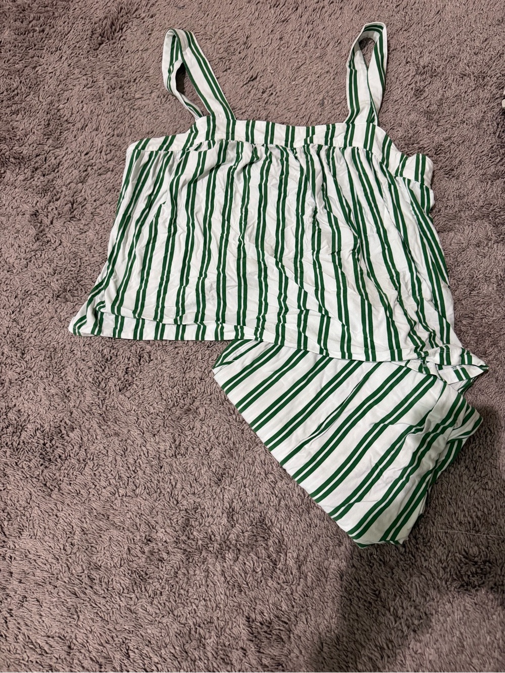 Striped Green & White Women's Lake Pajama Set